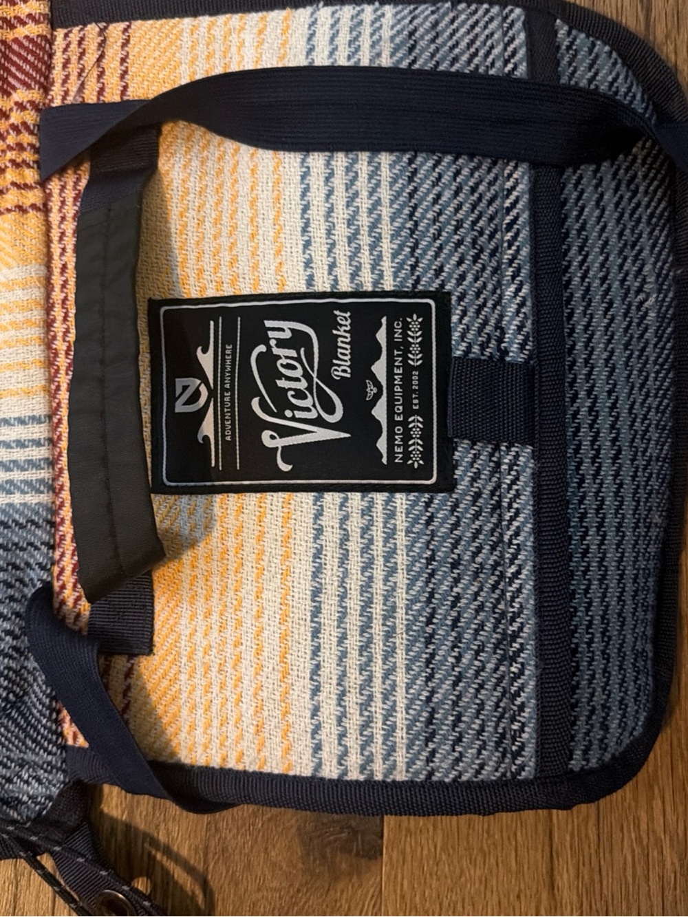 Victory Blanket Navy and Yellow Stripe Duffel Bag